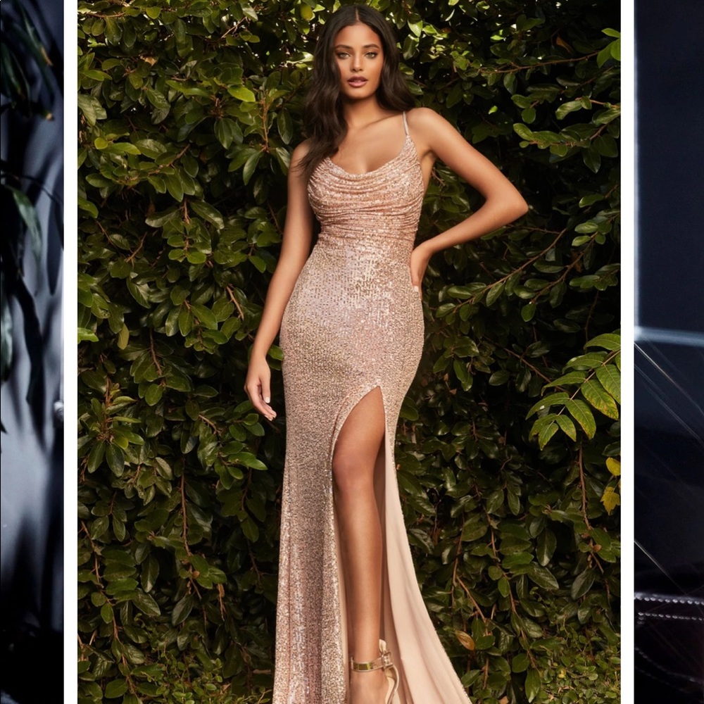Evening rose gold gown